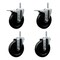 Service Caster 5 Inch Soft Rubber Swivel 58 Inch Threaded Stem Caster Set 2 Total Lock Brakes SCC-TSTTL20S514-SRS-58212-2-S-2 - alternate 1
